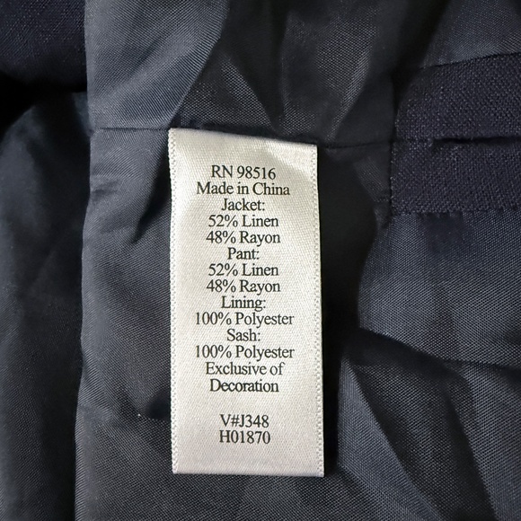 🌸 Plus Size 18 Coldwater Creek Linen Blend Two-Piece Set – Navy and White - Picture 7 of 9